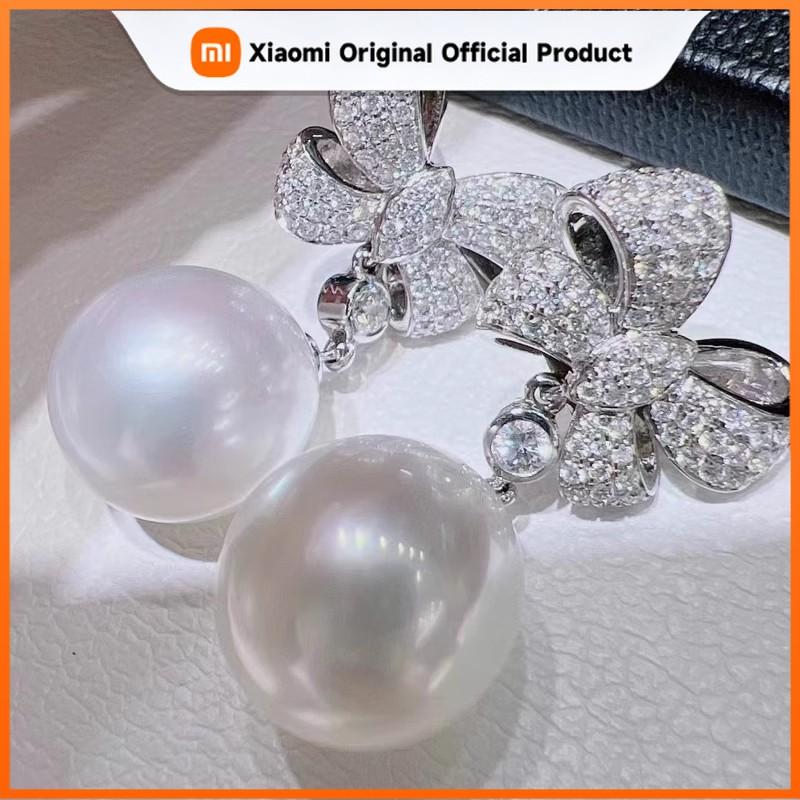 Xiaomi Huitan Exquisite Bowknot Simulated Pearl Dangle Earrings for Women Temperament Statement Female Earrings Luxury CZ Jewelry