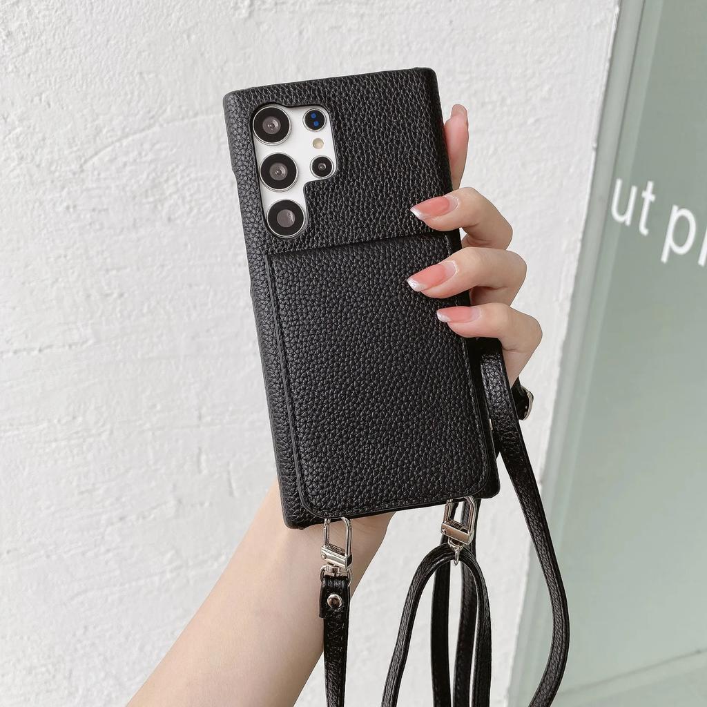 Crossbody Leather Phone Case for Samsung Galaxy S23 S21 FE S24 Ultra S22 Plus A54 A34 A14 A24 A35 A55 A15 A25 M54 Wallet Cover