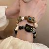 Retro Cute Cat Beaded Bracelet Cold Wind Niche Design Bracelet Fashionable Versatile Girlfriend Jewelry Women