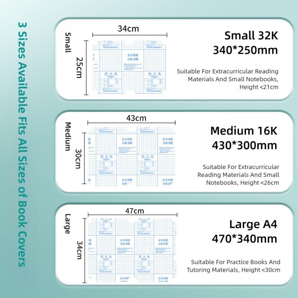 10 Stück/Set S/M/L Buchumschlag Fünfteiliger Typ Buchverpackungspapier Buchschutz