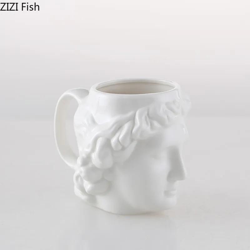 

Кружка в виде головы Аполлона, керамическая кофейная чашка, креативная кружка в форме персонажа, офисная кружка для воды, современный стиль, домашняя кружка для завтрака и молока 501-600ml