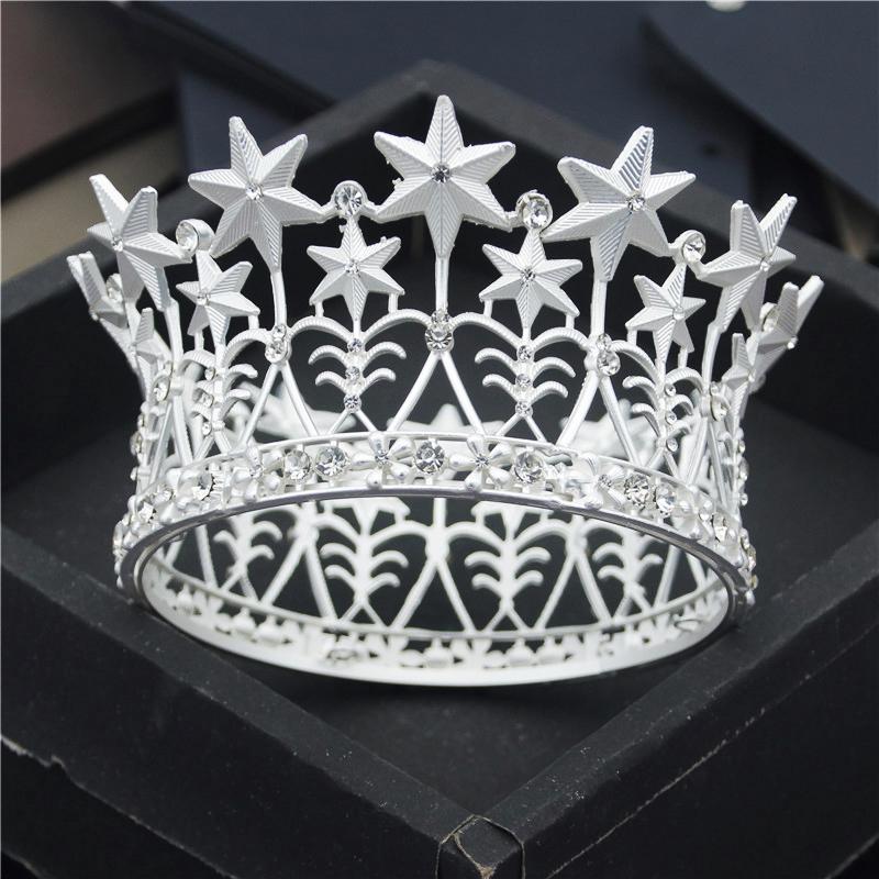 Ретро барокко Цветочная корона Матовые цвета Круглая диадема Выпускной вечер тиары — фото 4