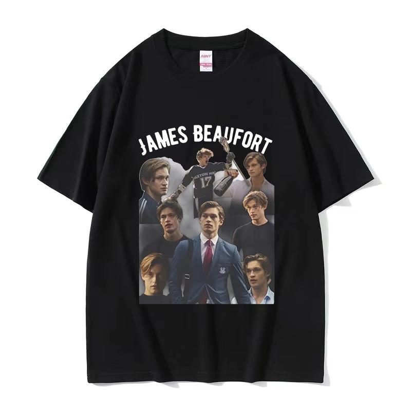 2025 Summe Maxton Hall James Beaufort Graphic Print T Shirt Unisex Fashion Retro Short Sleeve 100 Pure Cotton Printed Tshirt S