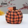 Rustic Plaid Pumpkin Decor Fabric Stuffed Pumpkin, Ornament with Maple Soft Harvest Ornaments Leaf, Thanksgiving Table Centerpiece for Farmhouse