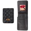 YOYIMONO Lipstick Case with Cosmetic Genuine Cowhide Mini Lipstick Makeup Pouch with Mirror Mirror, Pouch, Leather, Pouch, Storage, (Black)