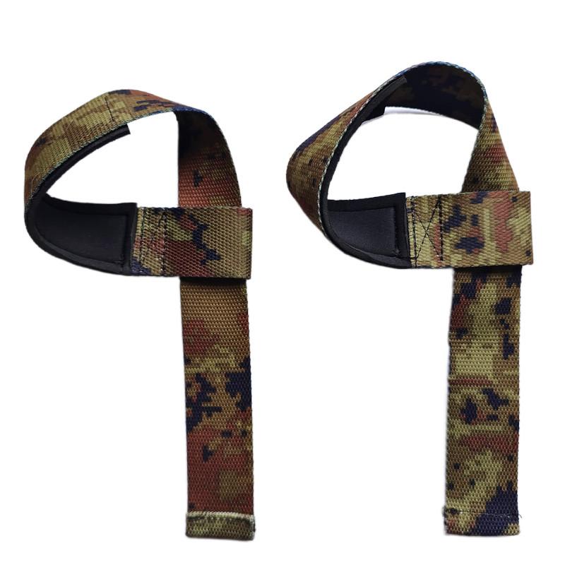 Cinghie da polso imbottite Camo Gym Weight Support Brace Belt Guanti da fitness per stacco da terra Bilancieri per crossfit Powerlifting Strap