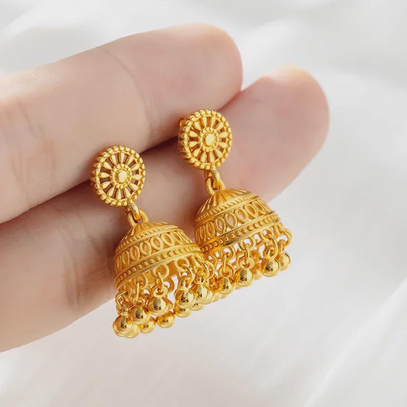 Elegant Gold Jellyfish Tassel Earrings - Durable Bohemian Design for Women
