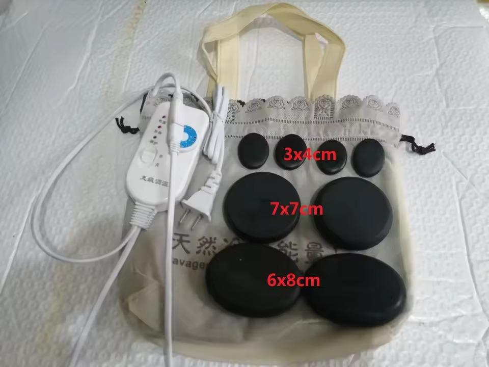 EU/US Plug Heating Bag/Heating Box/5 Pcs SPA Essential Oil Hot Massage Stone/ Bag with 8pcs Massage Energy Stone Sets