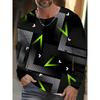 Daily Exercise Men's Training Top Street Style Men's Fashionable T-shirt 3D Printed Men's Warm Long-sleeved T-shirt For Autumn