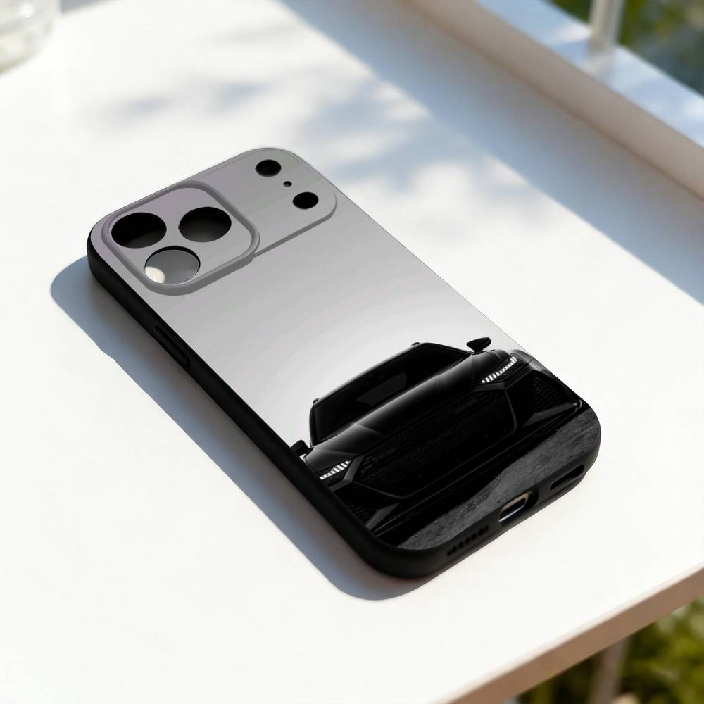 Sports R-RS6 Super Car For iPhone 17,16,15,14,13,12,11,Pro,Max,Plus,E,SE4,Air,Mini Black Soft Cover Phone Case