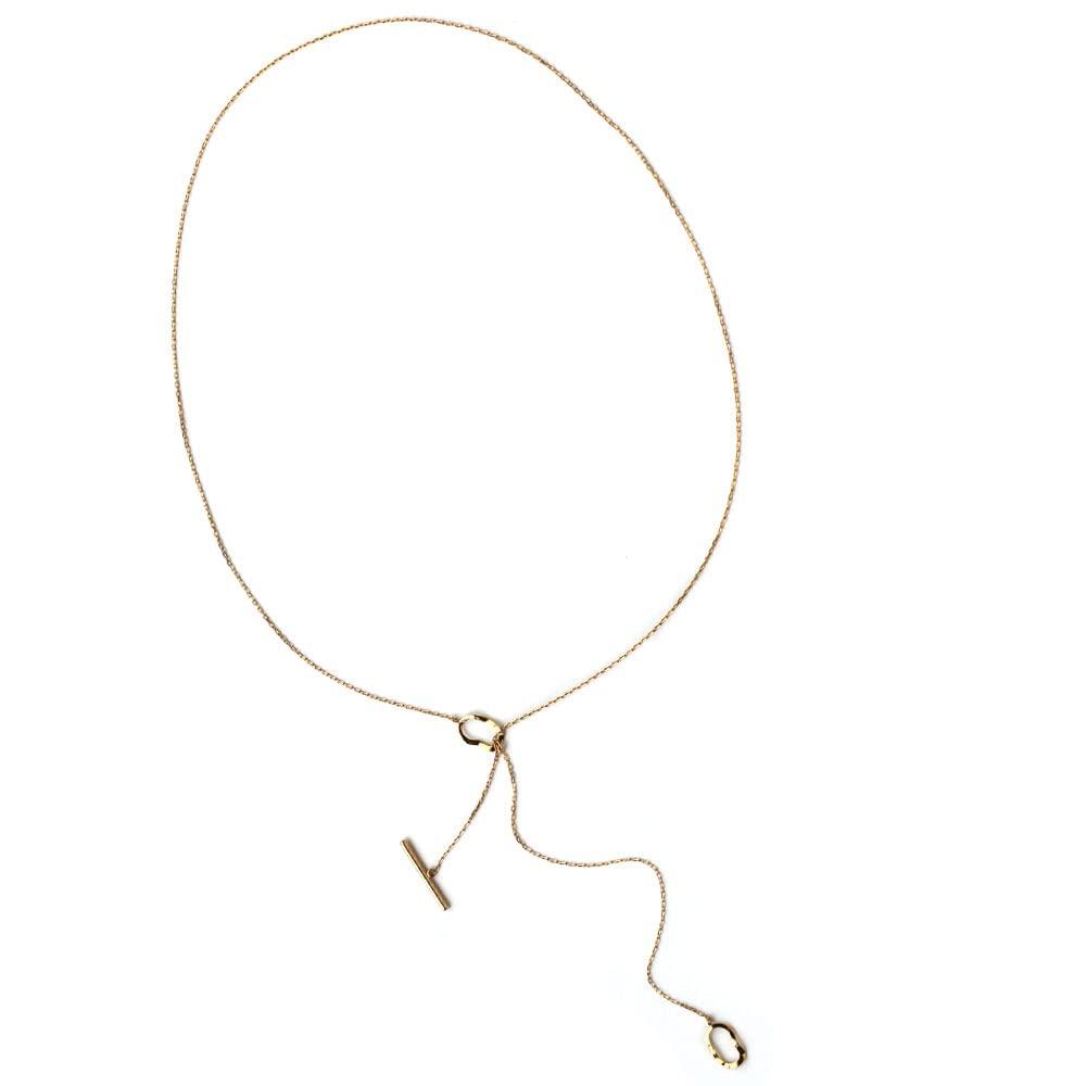 Hergestellt in Japan Lariat-Halskette K18 2-Wege-Halskette Mantel [Melody Accessories] (OP-N287) (Silberfarbe)