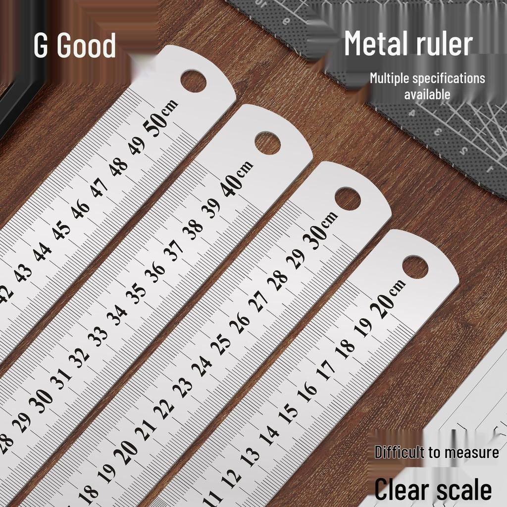Office Measuring Ruler - Available in 15/20/30/40/50/60cm, Grid Design for Drawings and Markings, Ideal for Teachers