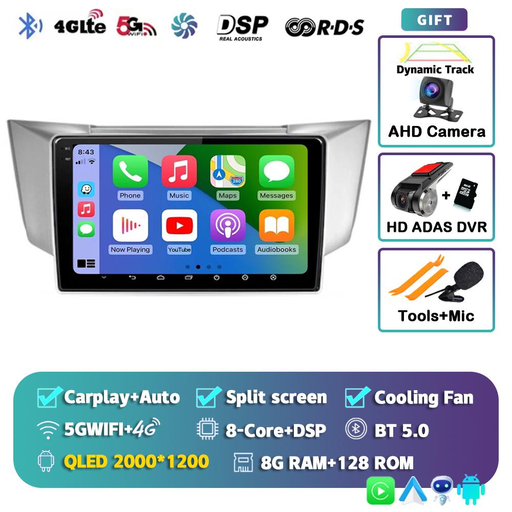 Android 14 Carplay Auto Car Radio For Lexus RX300 RX330 RX350 RX400H 2003-2014 Multimedia Video Player GPS Navigation Stereo DSP