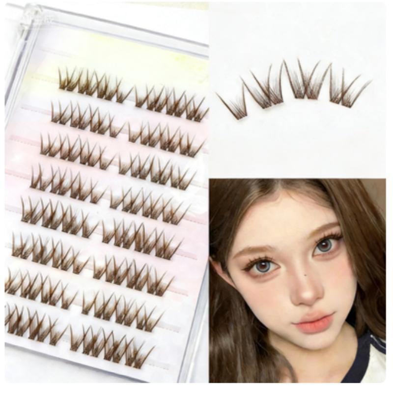 Soft Segment False Eyelashes in Dark Brow &Black, Natural Wispy Look for Everyday Wear–Lightweight,Realistic Lash Extension for a Subtle Flirty Effect