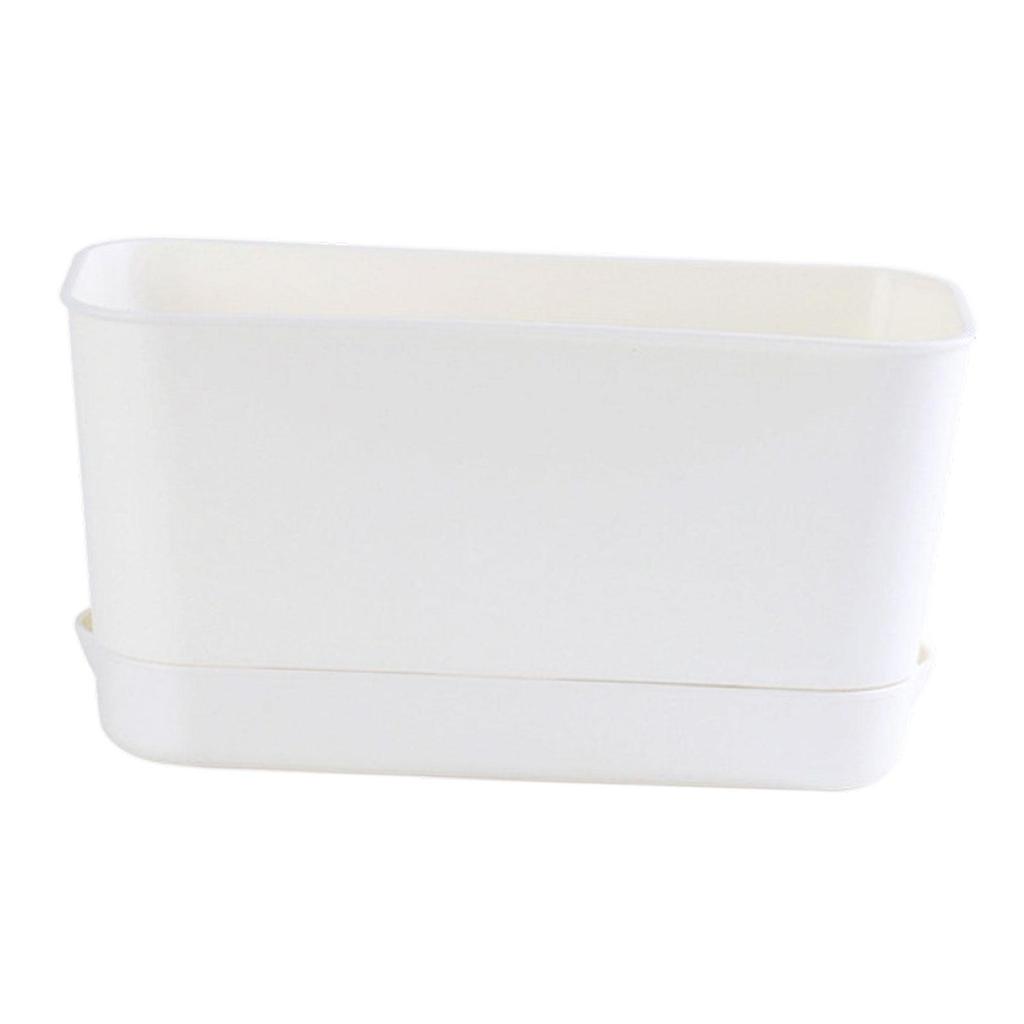 Window Box Planter Multifunctional Rectangular Flower Pot Attached Saucer for Windowsill Porch Patio Balcony Indoor Outdoor