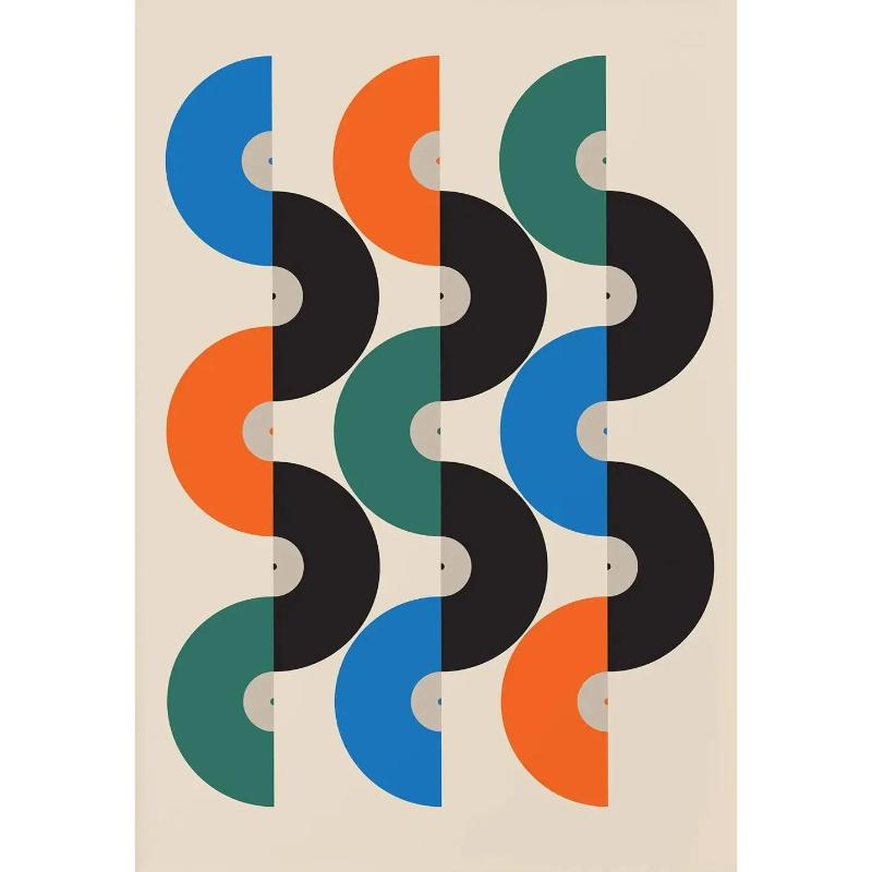 Retro Record Poster Print Mid Century Music Minimal Pastel Canvas Poster Colorful Wall Art Minimalist Room Home Decor