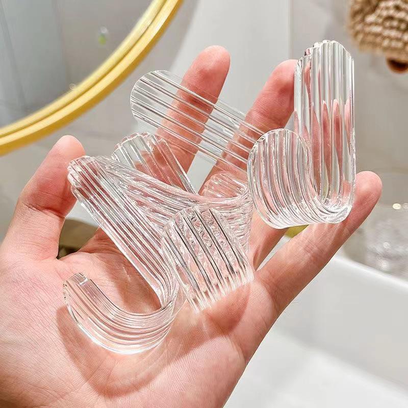 

Роскошный самоклеящийся крючок: Крепкое удержание, без сверления, не оставляющий следов настенный держатель для полотенец и дверей ванной комнаты 1 piece прозрачный