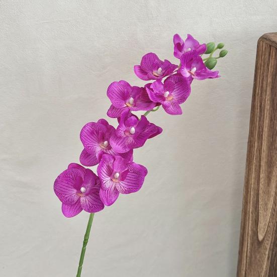 Yousheng 27.5 Inch Artificial Phalaenopsis Flower Branch 9 Full Blooms Fake Silk Orchids with Stem for Home Office Wedding