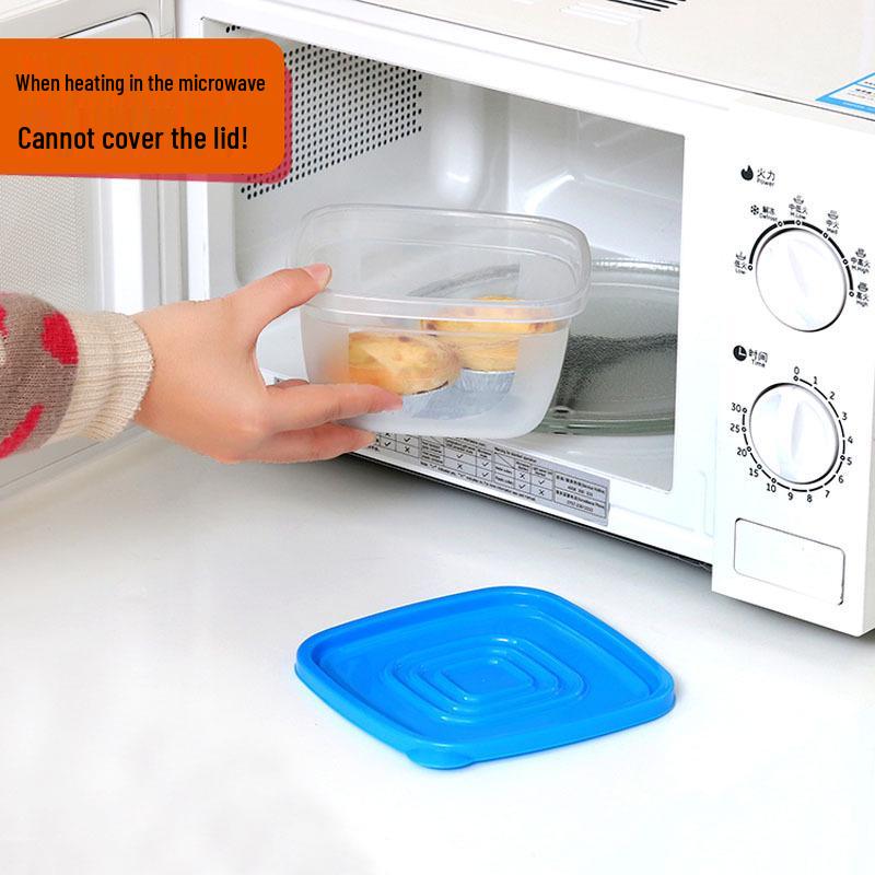 Square & Round Plastic Lunch Containers Set - Sealed, Compartmentalized, Freshness-Preserving Storage Boxes.
