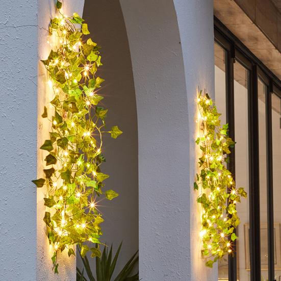 LED Ivy Leaf String Lights with Realistic Vines Decorative Fairy Lights Battery Powered Mood Lighting for Home Wedding Bedroom Holiday Patio Decor
