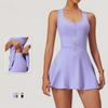 Sports Zipper Dress Women Summer Outdoor Running Dresses