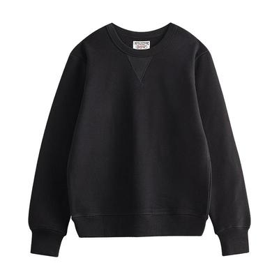 Round Neck Sweatshirt In Winter Solid Color Thickened Velvet Dark Brown Men and Women Pullover Base Shirt