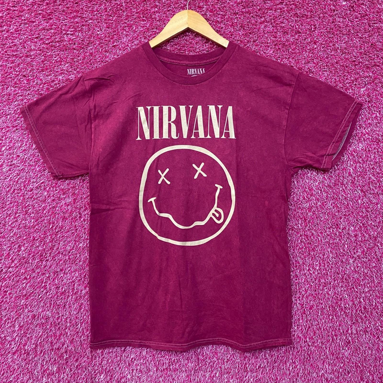 

Nirvana Neverming Grunge Magenta Rock Tee Large S