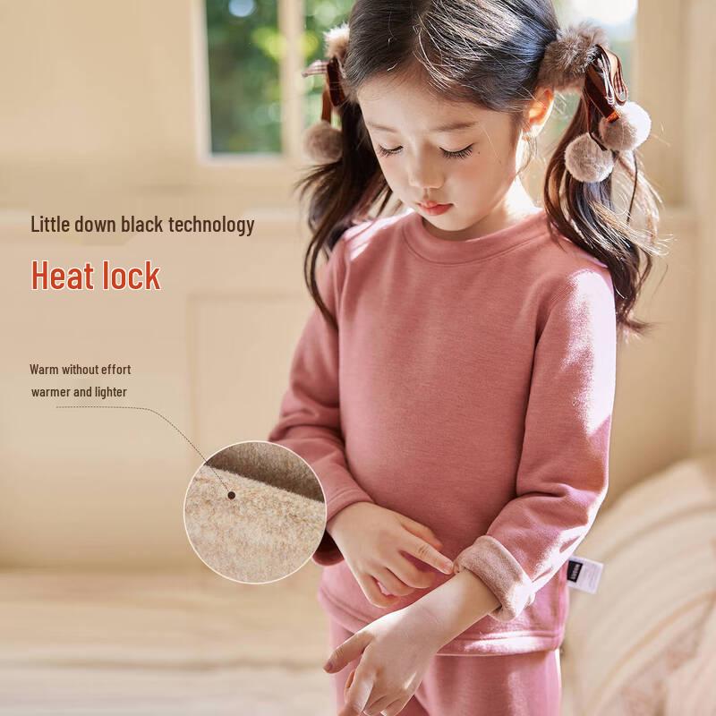 LUSON Toddler Girls  Warm Fleece-Lined Thermal Set 130