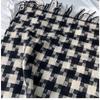 Black and White Plaid Scarf Women's Autumn and Winter New Imitation Cashmere Fringed Scarf Thickened Warm Shawl