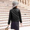 Damen Kurze Leichte Daunenjacke Baseballkragen Rautensteppung Jacke mit umgedrehten Nähten