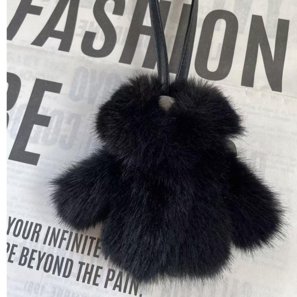 Unique Multipurpose Faux Rabbit Fur Keychain Clothing-Shaped Soft Fluffy Pendant Key Ring Cute Small Size Bag Charm Women