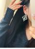 Gold-Plated Silver Zirconia Rhombus Tassel Stud Earrings - Elegant High-End Jewelry for Women