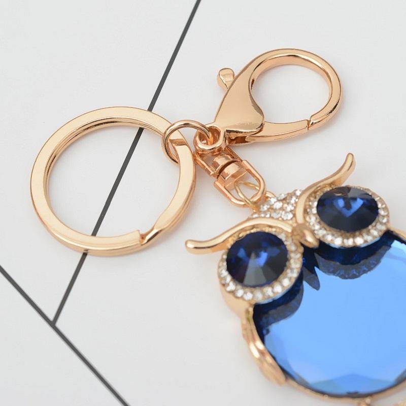 Zinc Alloy Crystal Owl Keychain Car Accessories Key Rings Women Keychains For Bag Keys Pendants Decoration Fashion 2019