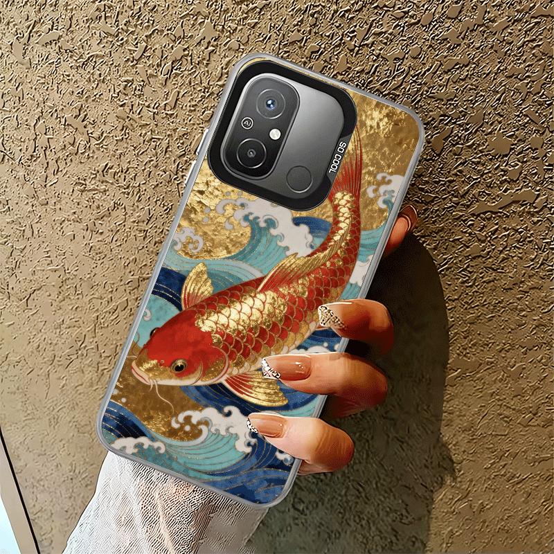 Golden Carp Lucky Koi Shockproof Phone Case for Xiaomi Poco X7 X6 X5 X3 Pro F7 Ultra M8 Redmi 15C 15 14C 13C 12C 10C 13 12 10