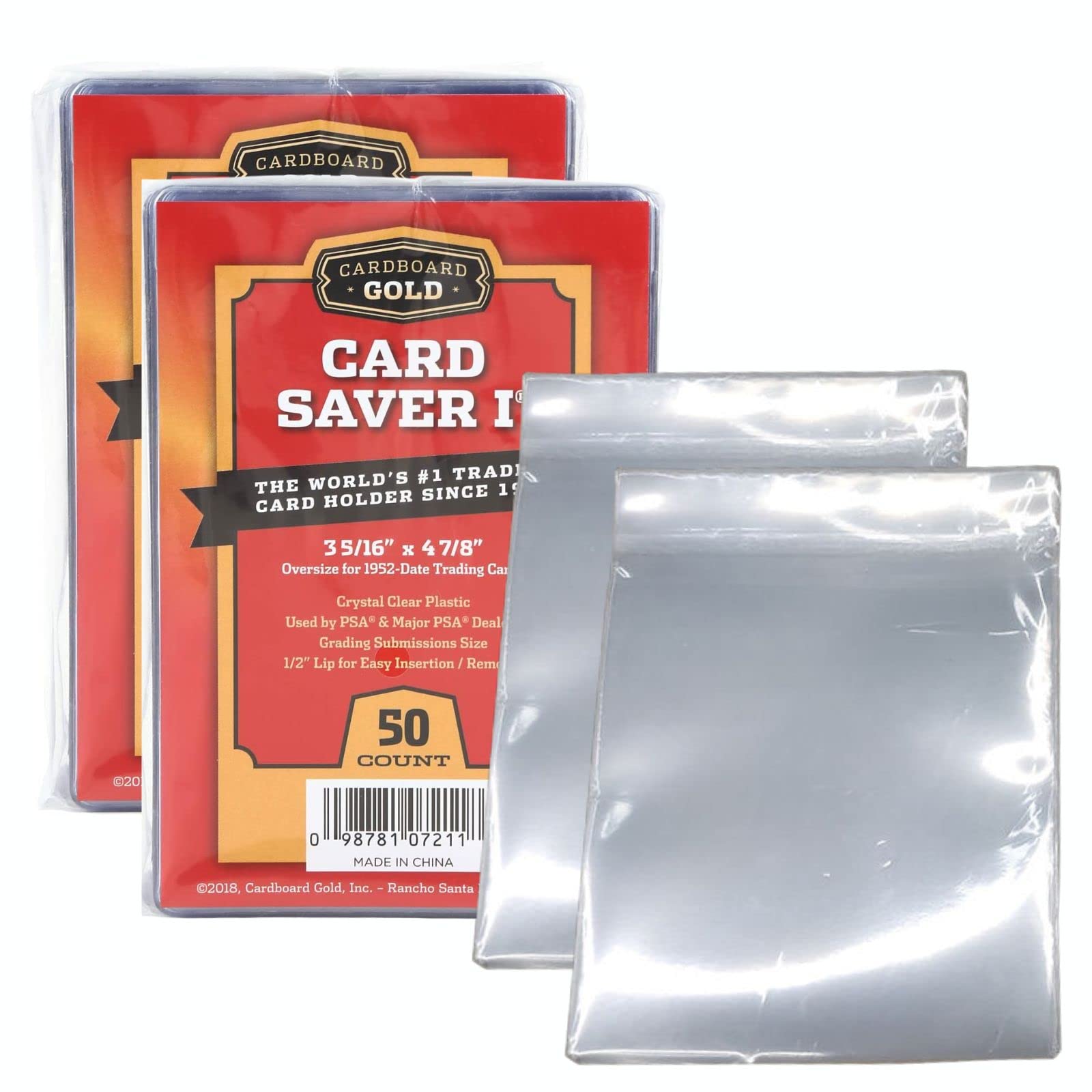 

50 картонных золотых карточек Saver1 Card Saver1 PSA Official 50 Sheets Sleeve Set Originals Imported 2 Sets [Включает обложки]