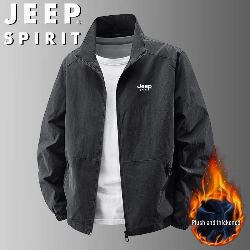 JEEP SPIRIT Men's Stand-Up Collar Casual Jacket