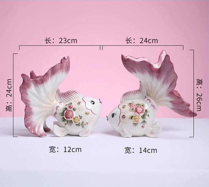 

2 керамические рыбки, символизирующие изобилие и успех каждый год! Праздничные подарки Украшения для дома Аксессуары Материковый Китай