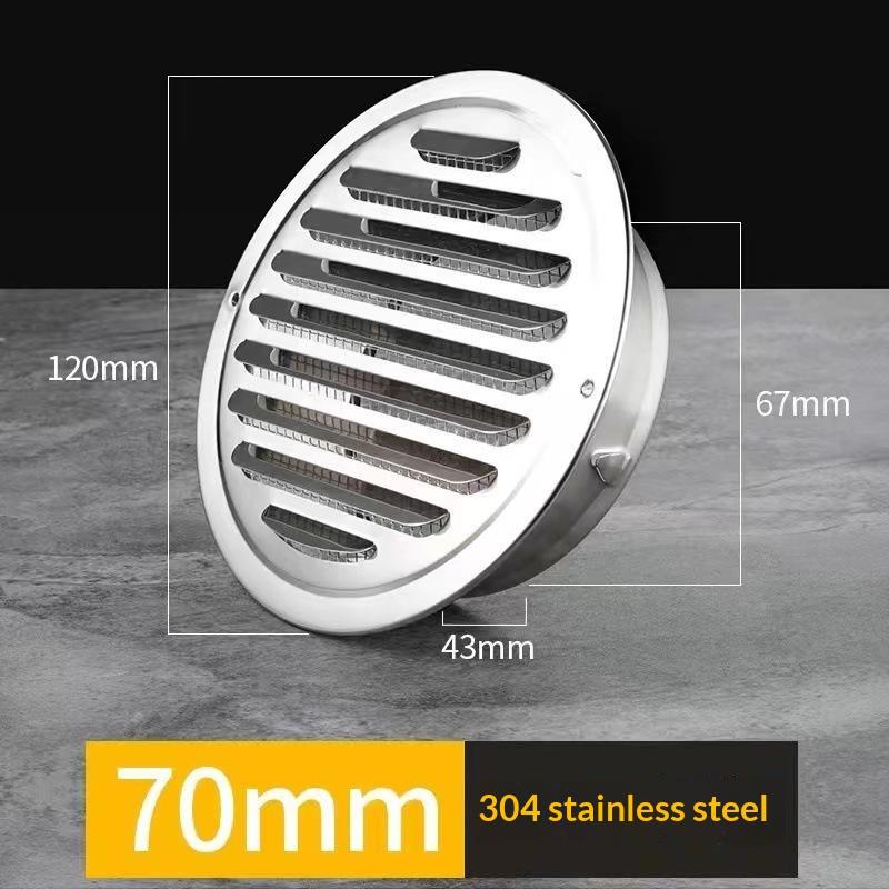 Stainless Steel Exterior Wall Air Outlet Vent Grille 70-300Mm Round Duct Cap Air Ventilation Cover Hole Plug Ventilation System
