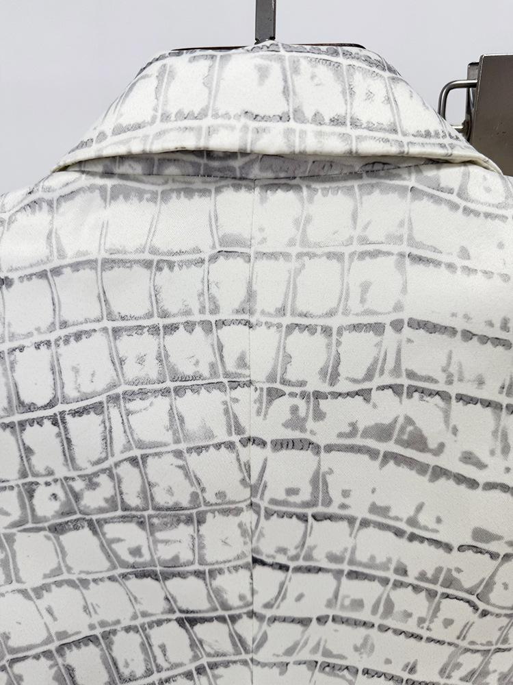 2025 New European & American Celebrity Fashion Crocodile Print Suit Set