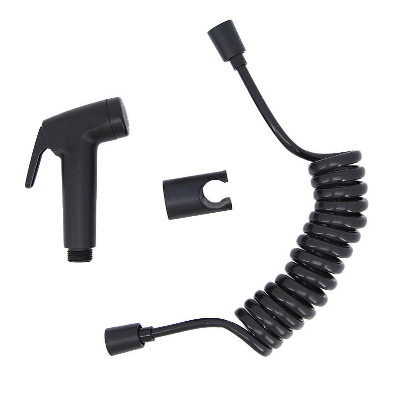 

Черная пластиковая душевая головка Унитаз Душ Смеситель для биде Ручной держатель Мусульманская сантехника Shattaf wc Гигиенические детали для ванной комнаты package B