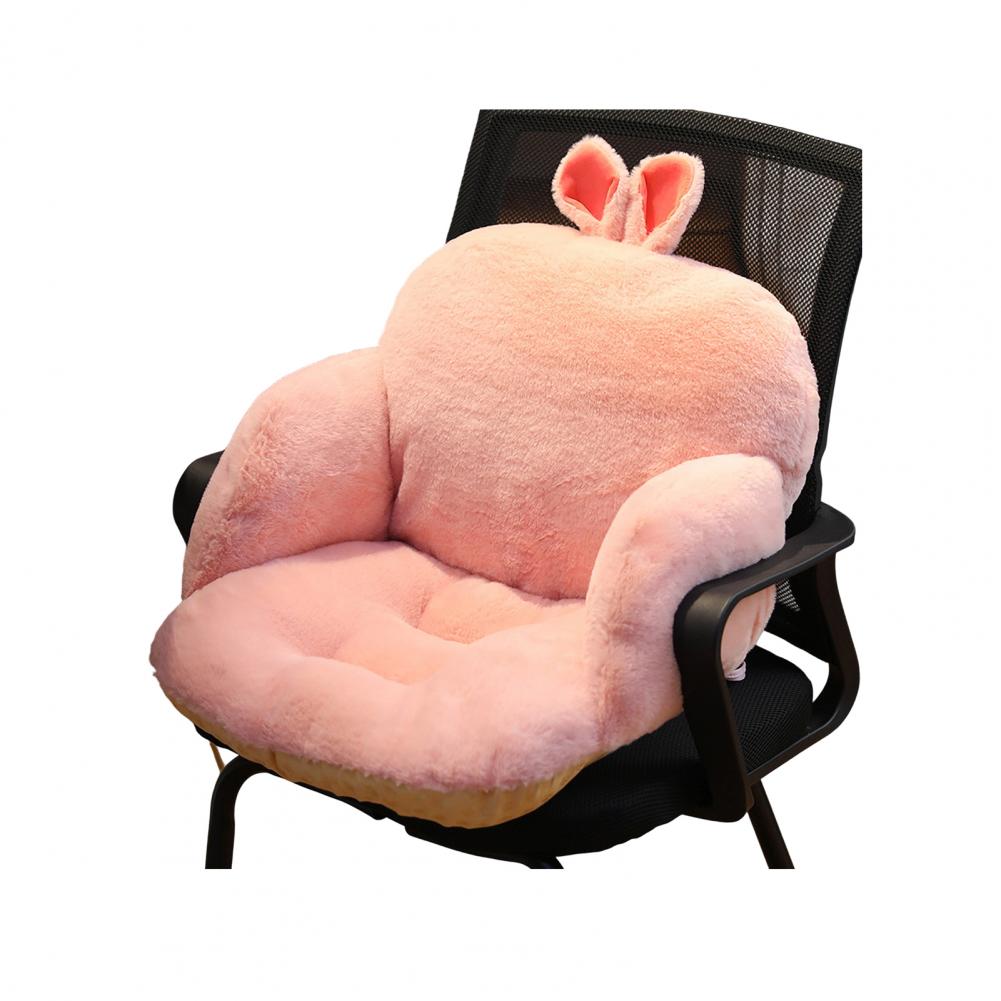 Breathable Seat Pad Backrest Cushion Cute Plush Chair Cushion with Backrest Non-slip Floor Seat Pad Comfy Tatami for Office