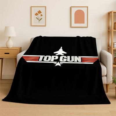 Klassischer Film Top Gun Schild Tom Cruise Flanelldecke Weiche Warme Überwurfdecke für Schlafzimmer Wohnzimmer Bett Reise Picknick Geschenk
