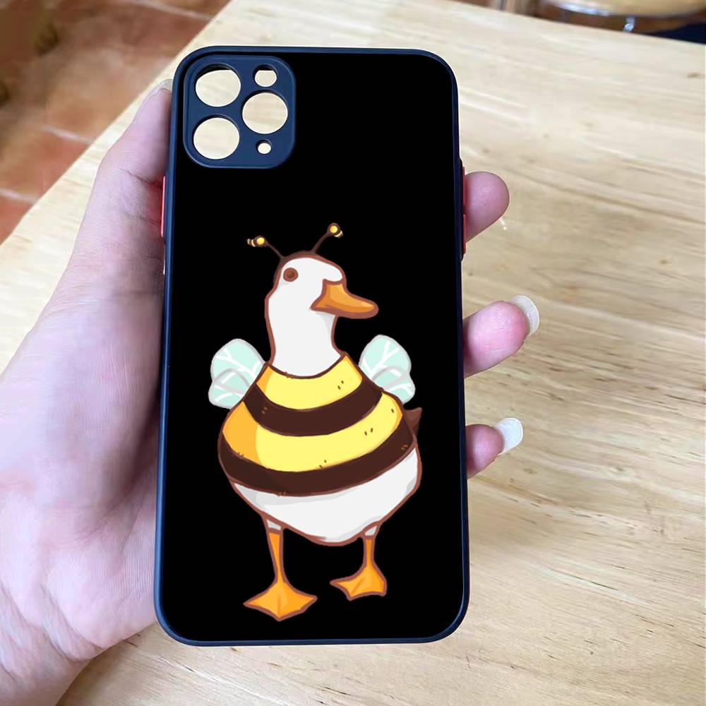 Cartoon Funny Duck Shockproof Matte Phone Case For IPhone 16 15 14 13 12 11 Pro Max X XS MAX Mini