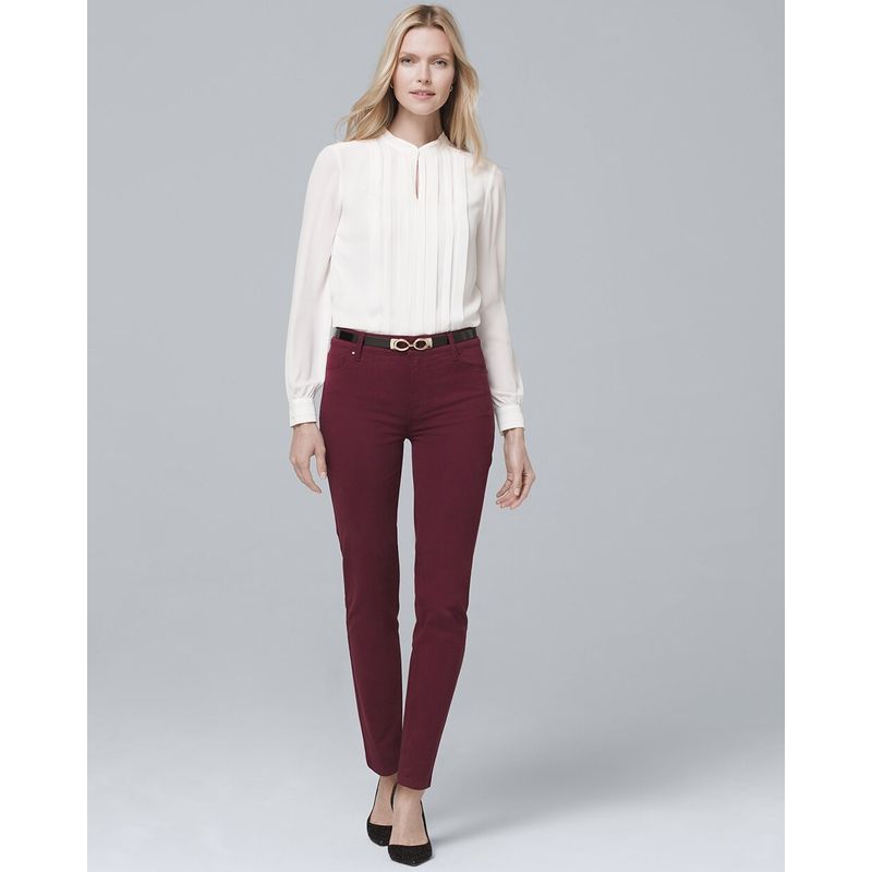 

Sunshine Home Autumn New Foreign Trade European and American White House White Collar Women clothes Casual Skinny Pants Jeans Trousers Plus size Burgundy 6: Waist 78