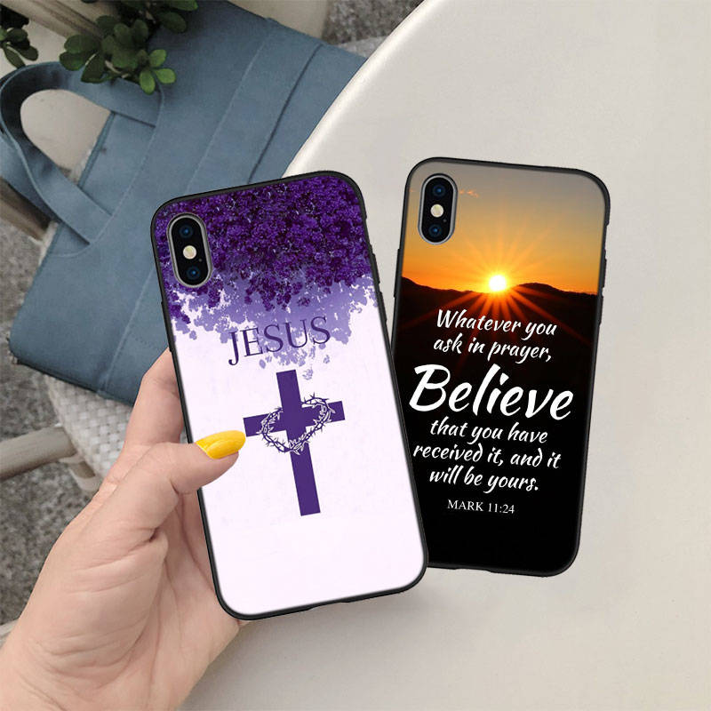 JO5 Verset biblic Isus Hristos Husă de telefon pentru Samsung A35 A25 A24 A15 A05S A05 M55 M35 M15 A06 A16 A02 A12 A13 A10 A20 A30 A22 A31 A32 A33 A41 A42 A50