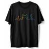 Cat Heartbeat EKG Rainbow Line Art T Shirt Lover Vet Tech  Vintage Washed Soft Versatile Top For Everyday Wear Casual