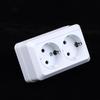 1Pcs 10A Eu Standard Electrical Outlett Ground Vintage Surface Power Socket Plugs Flame Retardant Plastic Wall Mount Socket