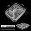 HANDUNYOU 850ml 4-Compartment Disposable Food Containers with Lids