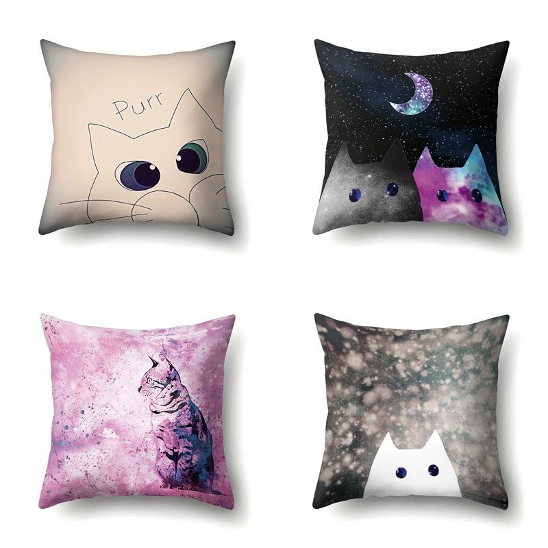 Polyester Pillowcase Cartoon Printed Animal Peach Leather Velvet Pillowcase Waist Cover Car Waist Cushion Cover