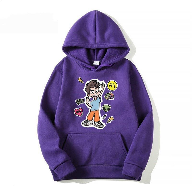 Hobby Cartoon Boy A4 Unisex Children's Hooded Sweatshirt - Spring/Autumn Pullover